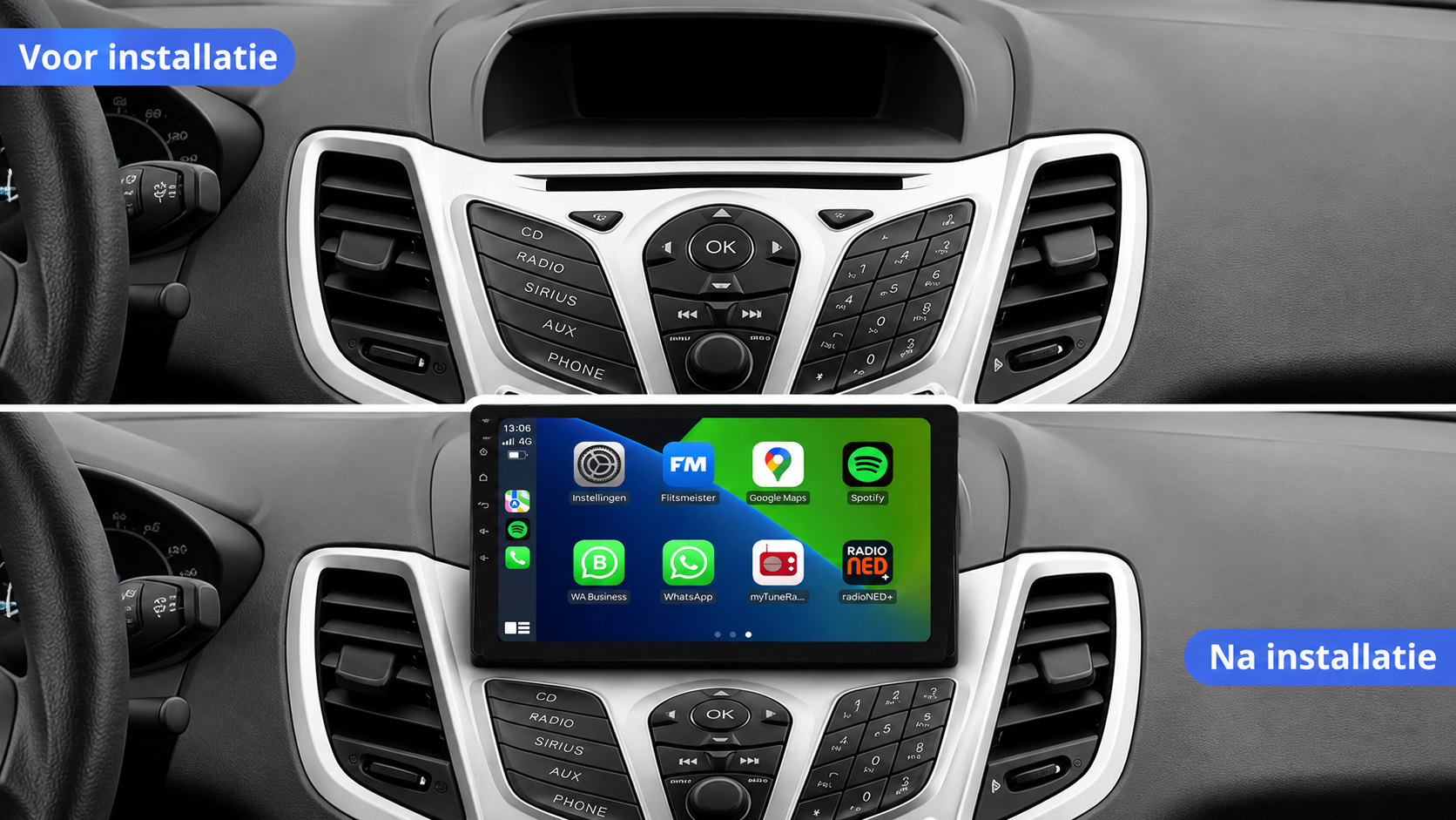 Apple CarPlay & Android Auto in Ford Fiesta (2009–2017)