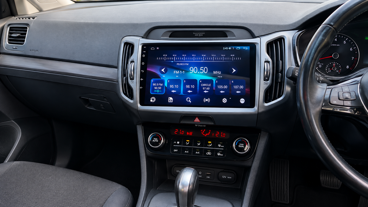 Kia Sportage 2010–2016 dashboard met 9 inch Apple CarPlay en Android Auto autoradio