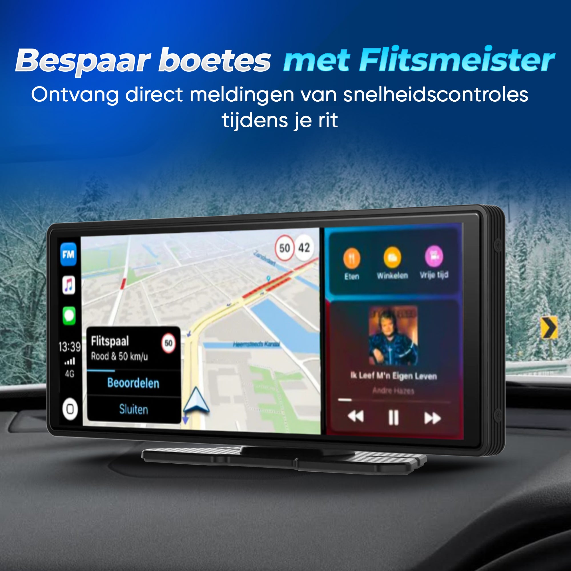 Navigatiescherm auto 9.3 inch met Apple CarPlay en Android Auto – haarscherp beeldscherm