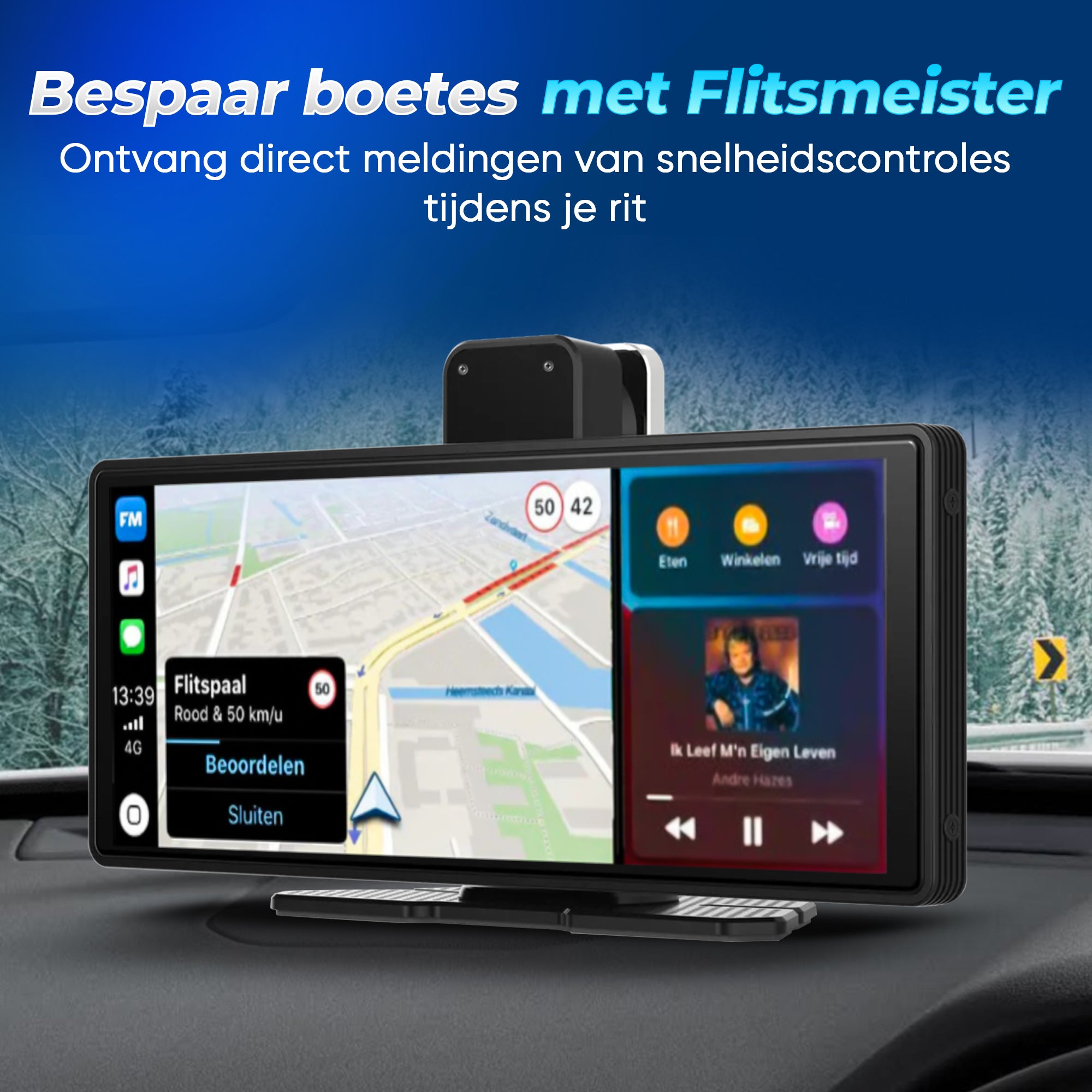 Apple CarPlay los scherm met dashcam – draadloze verbinding en video-opname