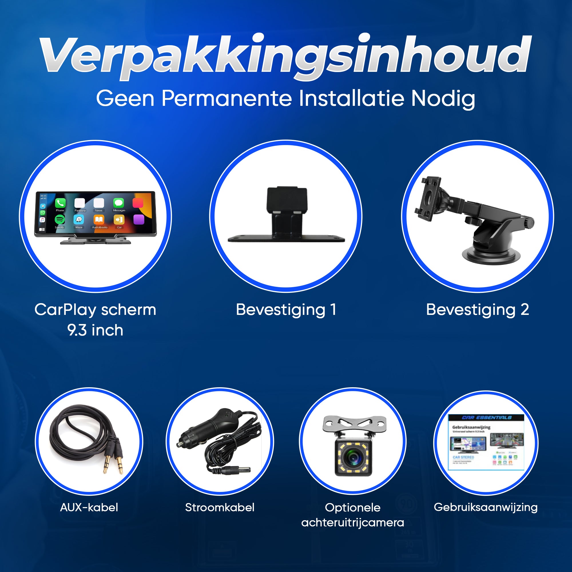 Android scherm auto 9.3 inch met Apple CarPlay – complete multimedia en navigatie oplossing