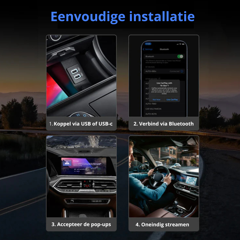 CarPlay AI Box Pro - Kijk TV, Youtube en Netflix in de auto