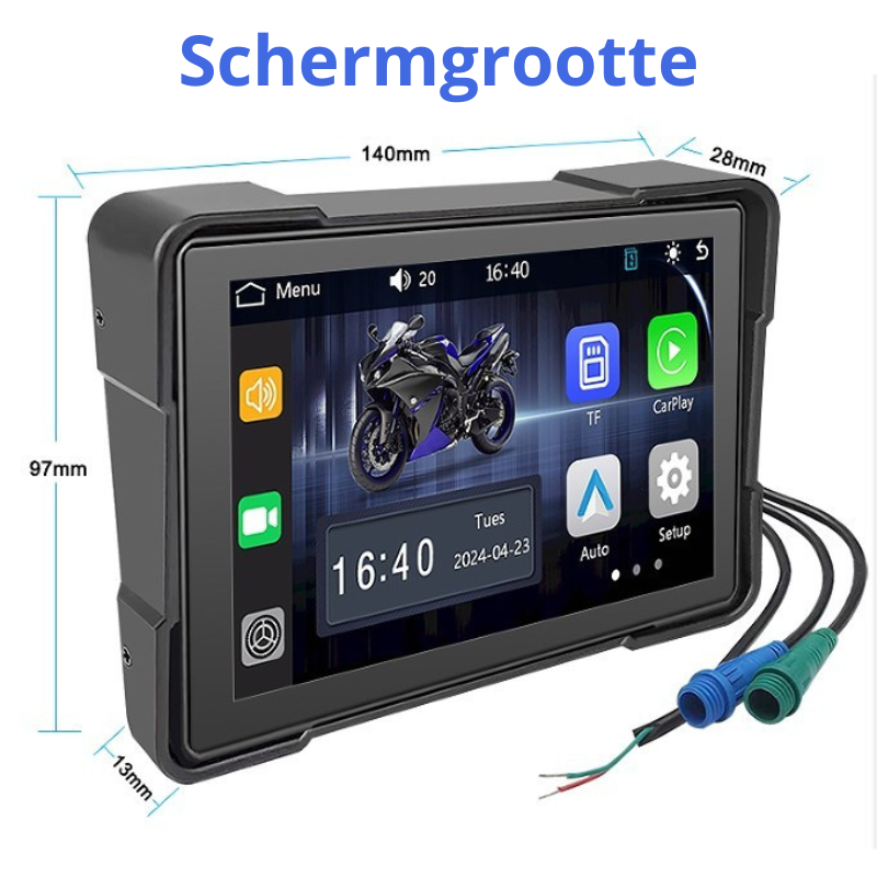 Motor GPS met Apple CarPlay en Android Auto voor stembediening en navigatie