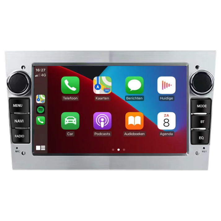 Opel Corsa CarPlay, Astra, Zafira, Meriva, Vectra, Apple CarPlay en Android Auto Radio zilver