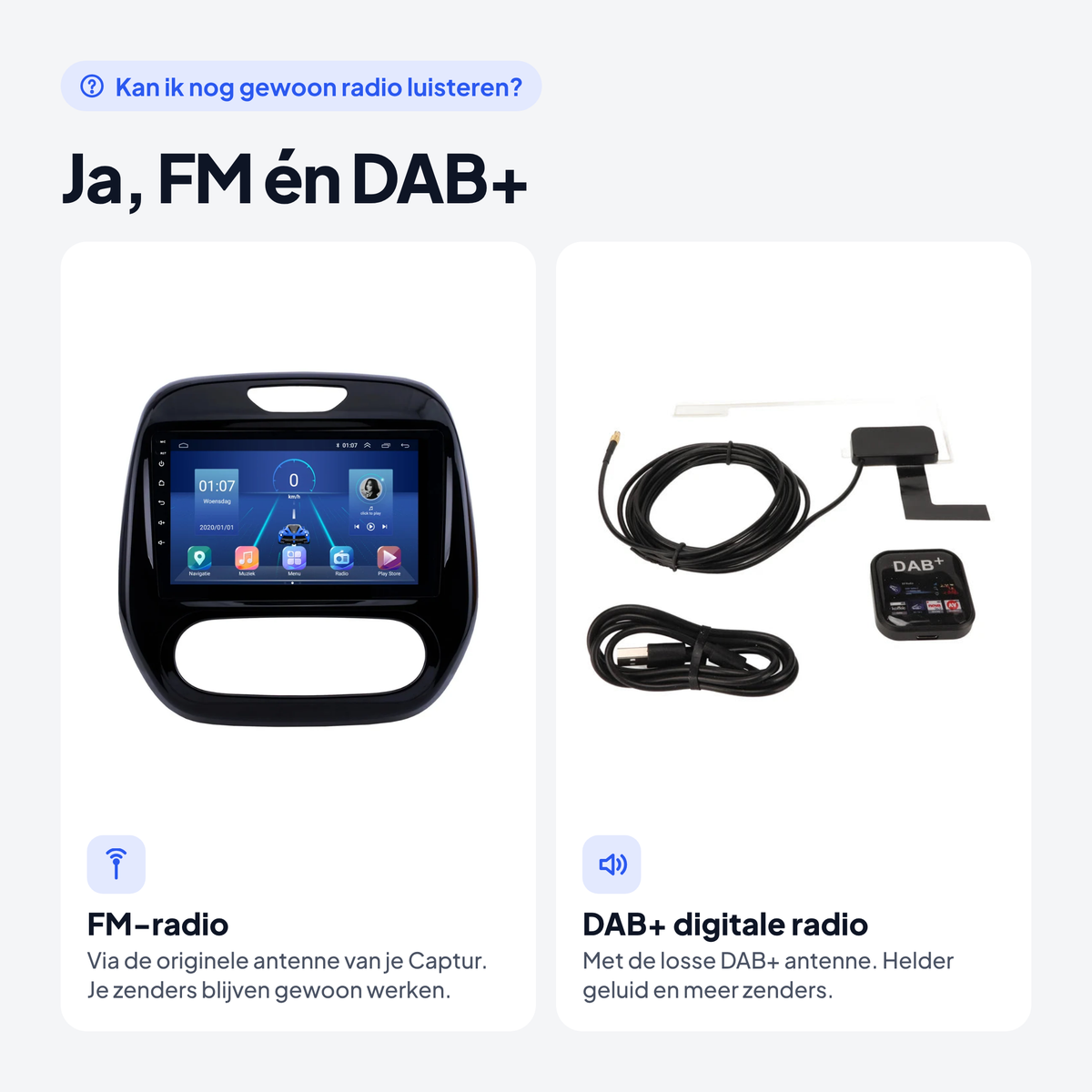 FM-radio en DAB+ luisteren met de Renault Captur CarPlay radio