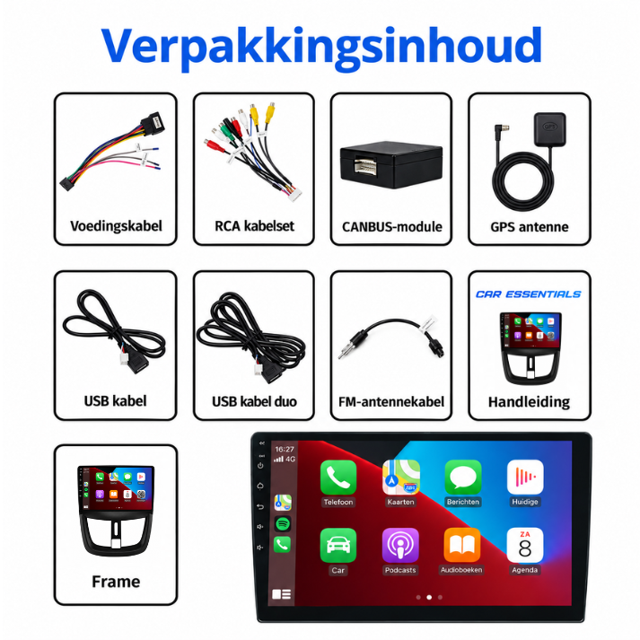 Verpakkingsinhoud Peugeot 207