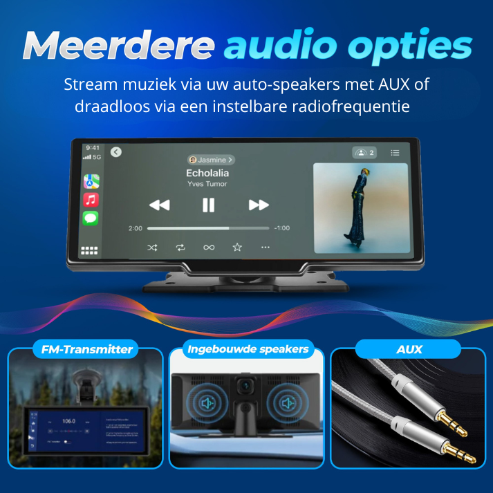 9.3 inch android scherm auto – ideaal voor muziek, bellen en navigatie via CarPlay
