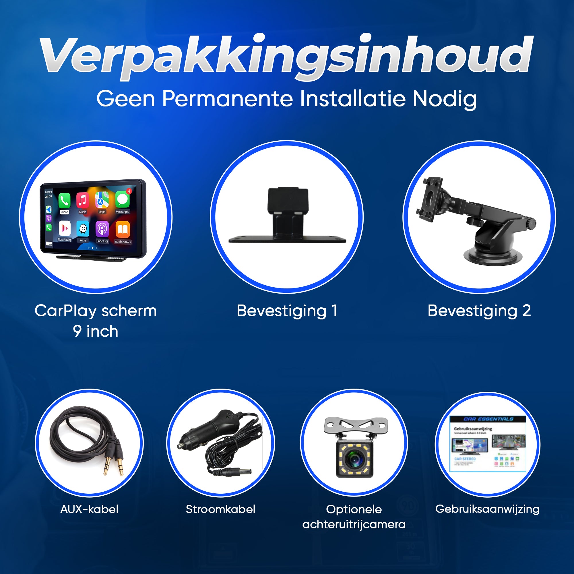 Android scherm auto 9 inch met Apple CarPlay – multimedia en navigatie in één systeem