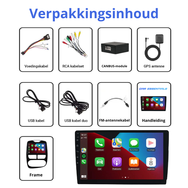 Apple CarPlay Renault Clio 2018 infotainmentsysteem met navigatie.