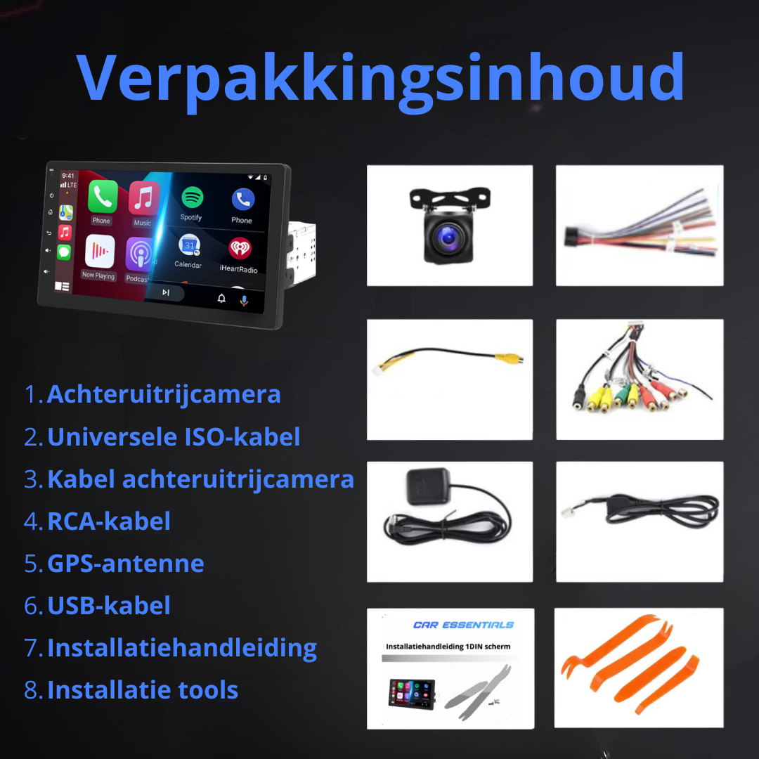 Beste 1DIN autoradio met touchscreen, draadloze Apple CarPlay en Android Auto