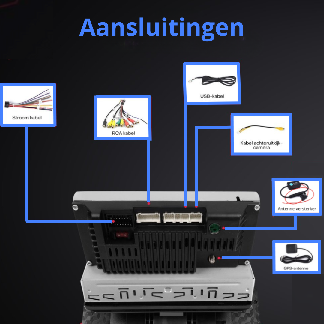 Autoradio 1DIN met Bluetooth, USB en draadloze Apple CarPlay & Android Auto