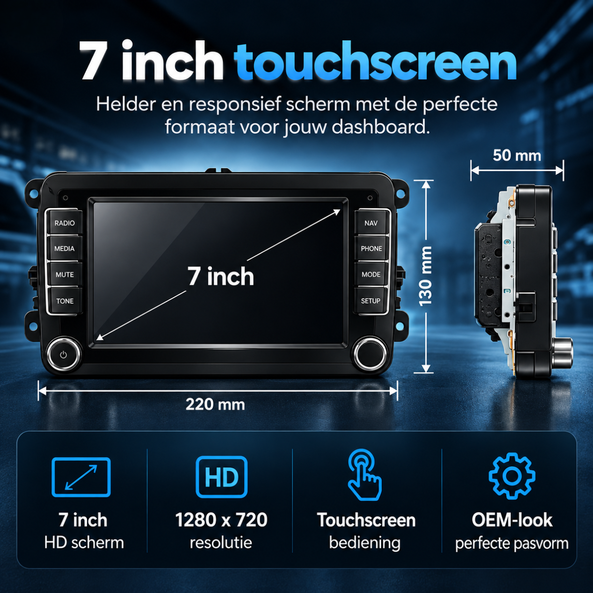 Autoradio met ingebouwde WiFi module en verbinding via smartphone hotspot