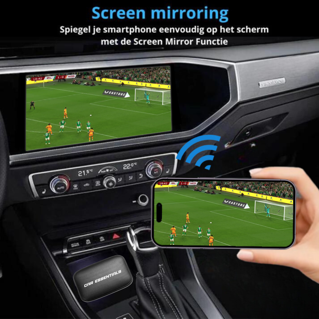 Draadloze CarPlay AI Box voor naadloze toegang tot YouTube en Netflix tijdens het rijden