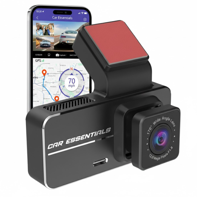 Dashcam met 4K Ultra HD-resolutie en nachtvisie voor optimale beelden in het donker.