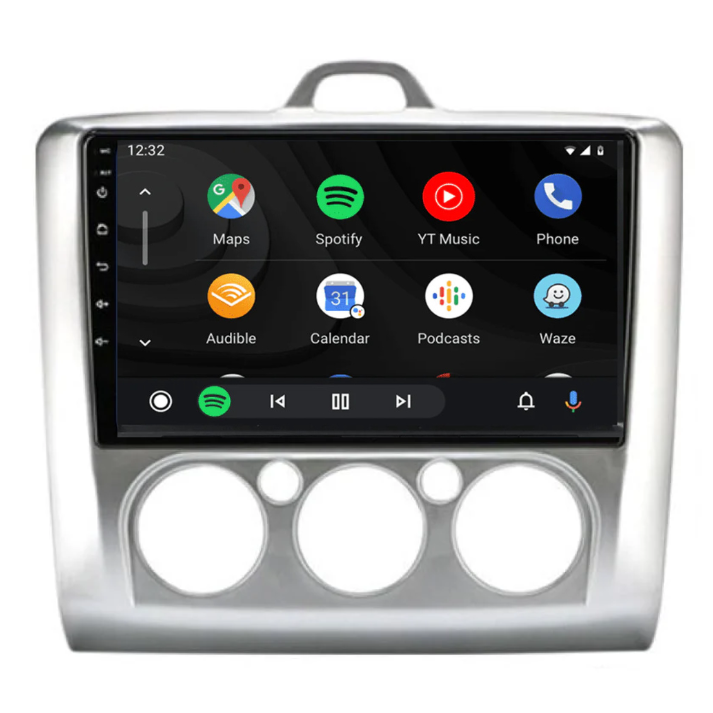 Apple CarPlay radio geïntegreerd in Ford Focus 2004-2010 voor navigatie, muziek en handsfree bellen.