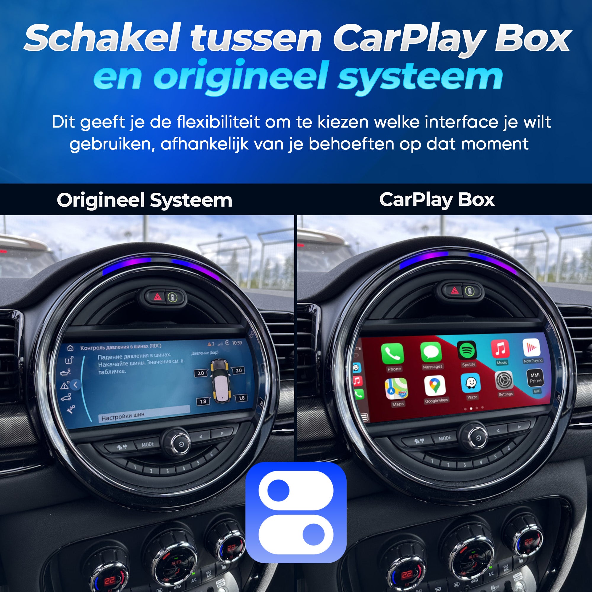Draadloze MINI CarPlay Box voor eenvoudig gebruik van Apple CarPlay en Android Auto