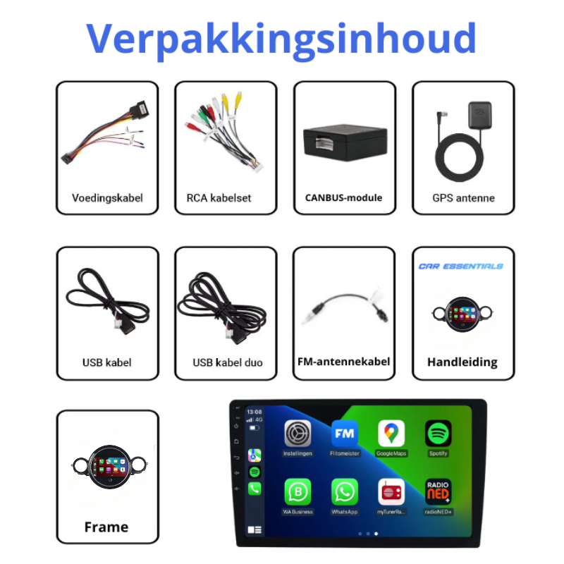 Installatie van Mini Cooper autoradio met CarPlay in dashboard voor eenvoudige upgrade