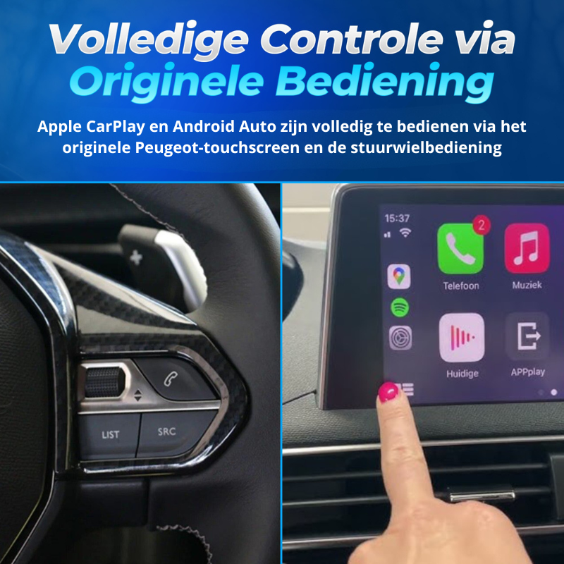 Plug & Play CarPlay Box voor Peugeot 308 met originele bediening behouden