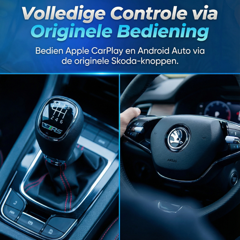 Upgrade van Skoda MIB-systeem met CarPlay Box voor volledige CarPlay en Android Auto integratie.