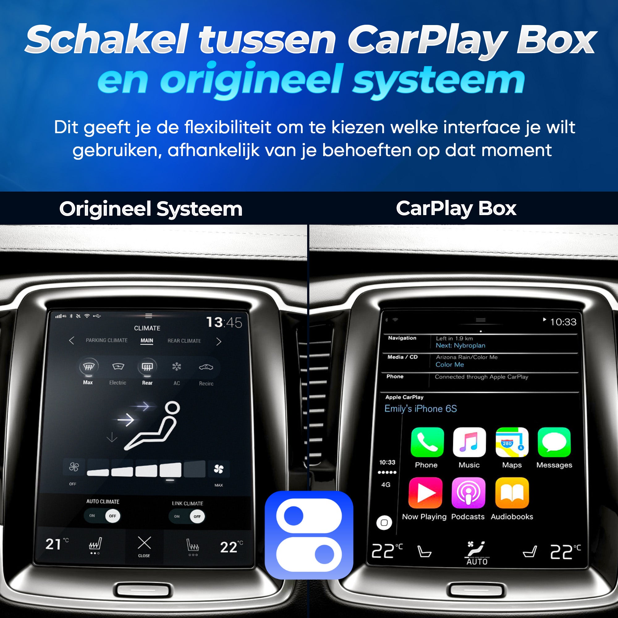Upgrade je Volvo met Android Auto en Apple CarPlay via CarPlay Box
