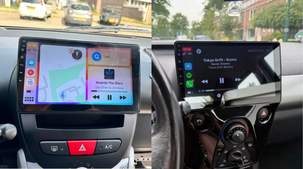 Apple CarPlay & Android Auto Radio voor Toyota Aygo, Peugeot 107 en Citroën C1