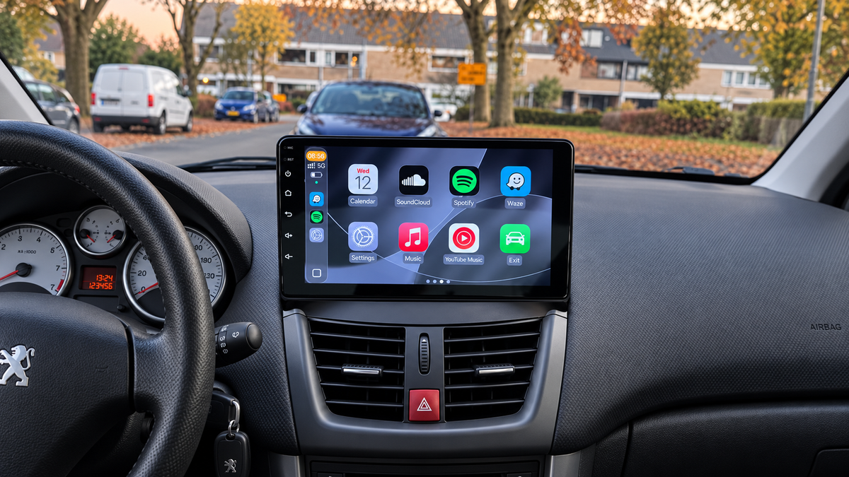 Apple CarPlay & Android Auto inbouwen in je Peugeot 207 (2006–2015)