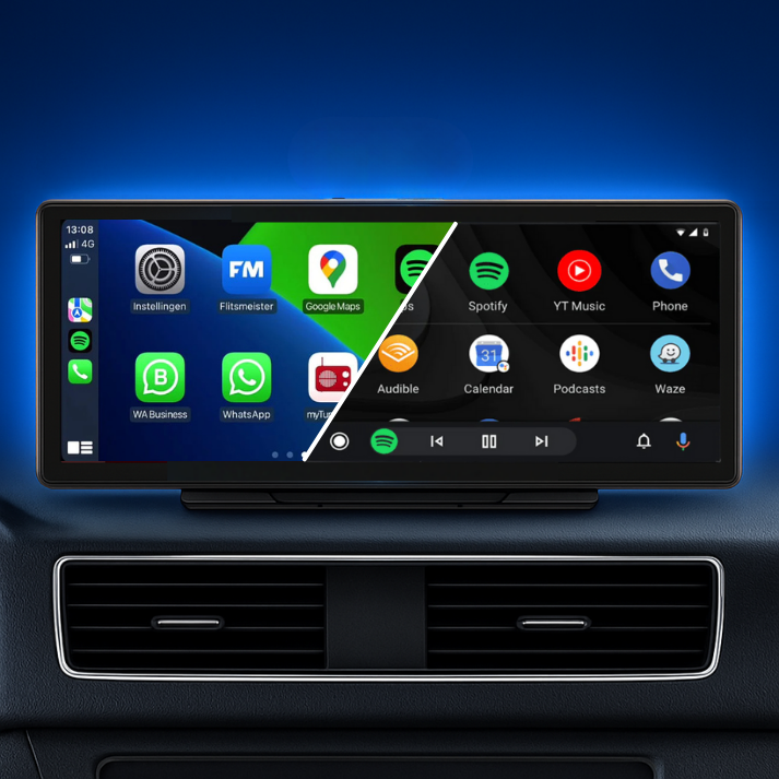 9.3 inch CarPlay scherm met Apple CarPlay en Android Auto – modern navigatiescherm auto