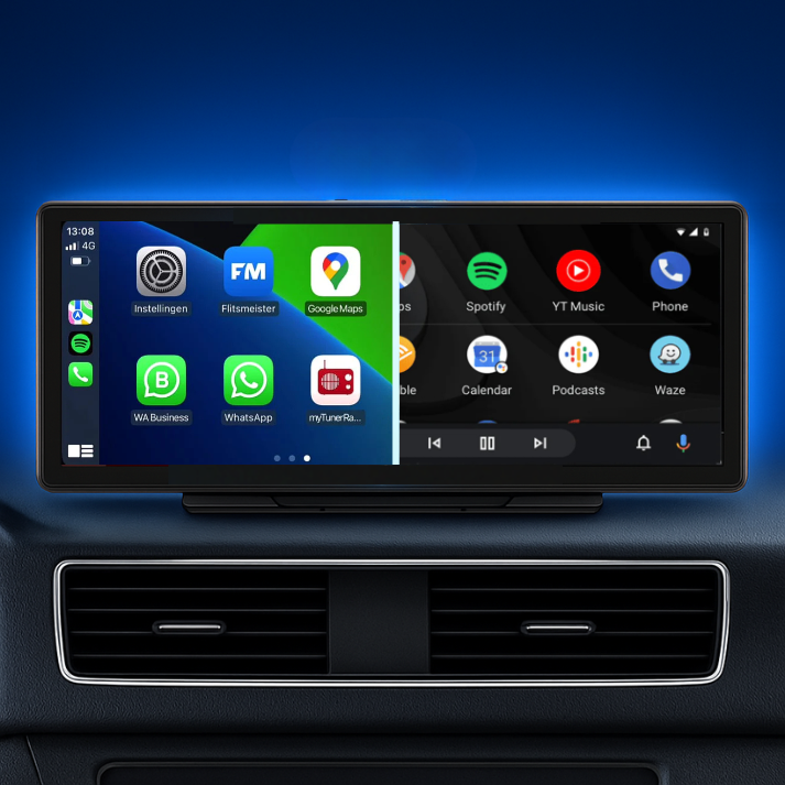 9.3 inch CarPlay scherm met Apple CarPlay en Android Auto – modern navigatiescherm auto