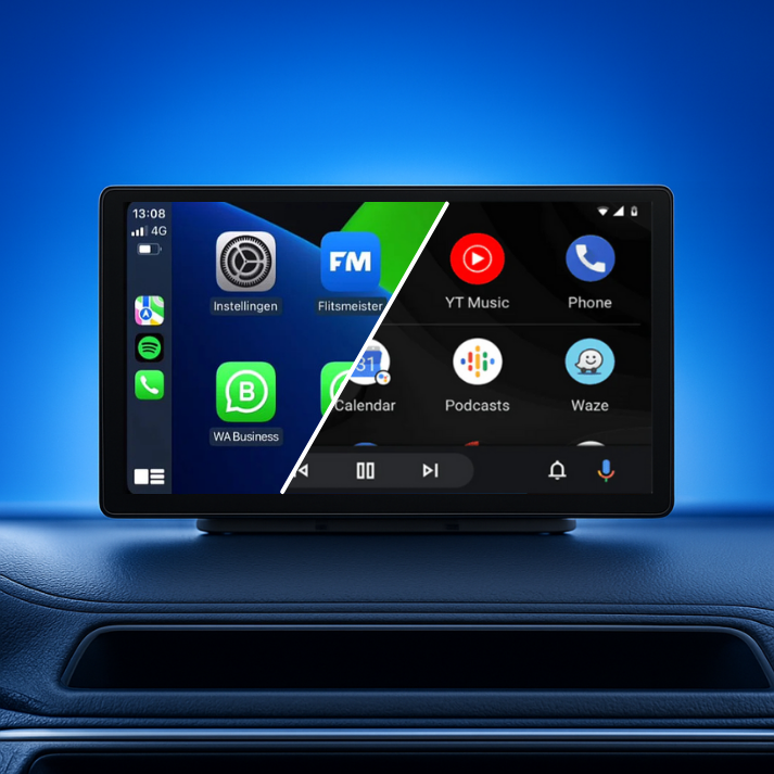 9 inch CarPlay scherm met Apple CarPlay en Android Auto – groot navigatiescherm auto