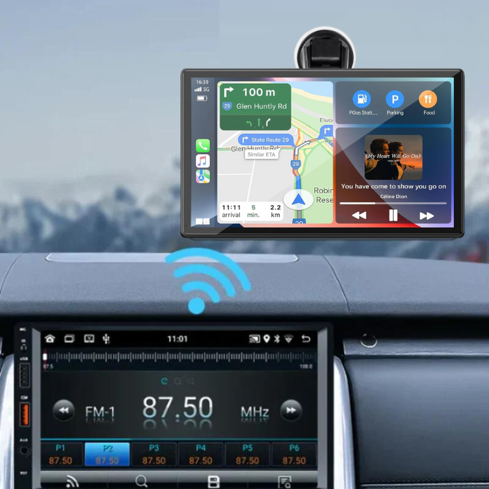 Gebruiksvriendelijke 9 inch Apple CarPlay en Android Auto interface voor media en handsfree bellen