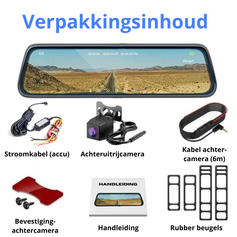 Achteruitrijcamera Spiegel 2K