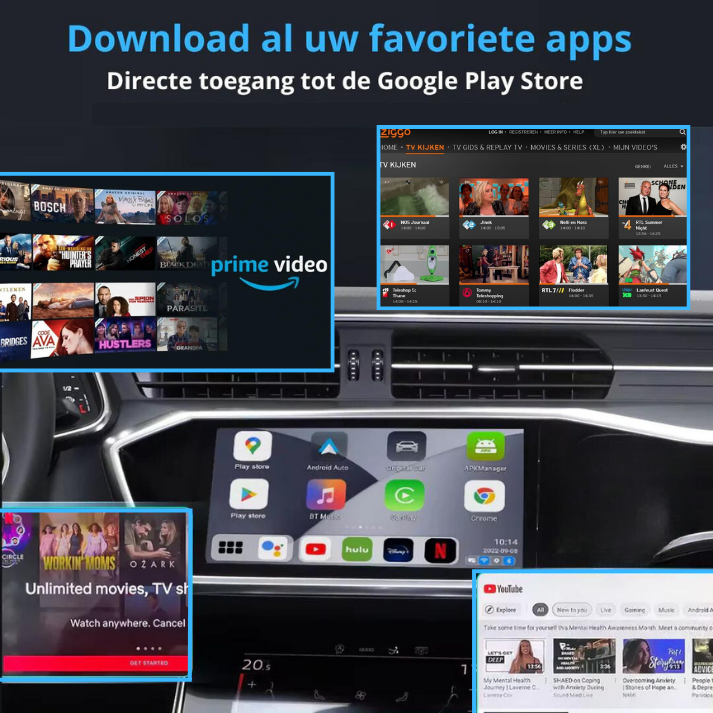 Kijk je favoriete films via Netflix op Apple CarPlay met de draadloze AI Box CarPlay.