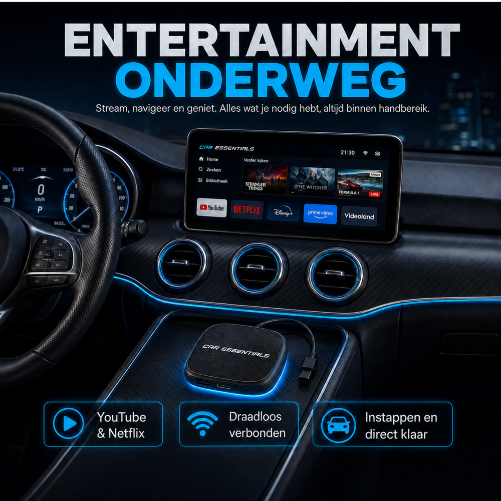 CarPlay AI Box Pro voor het kijken van Youtube en Netflix in de auto