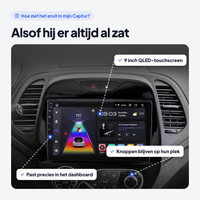 CarPlay radio ingebouwd in het dashboard van een Renault Captur