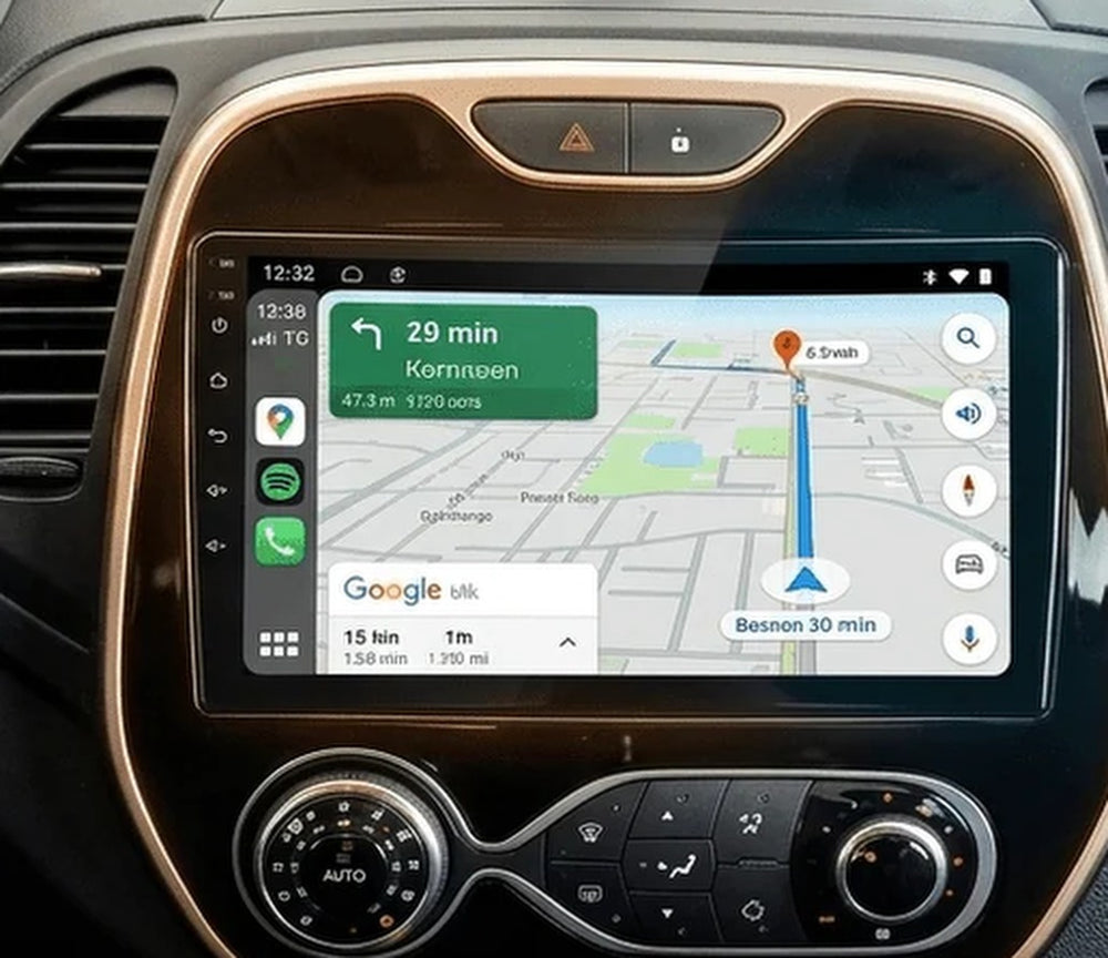 Renault Captur dashboard met 9 inch Apple CarPlay radio ingebouwd