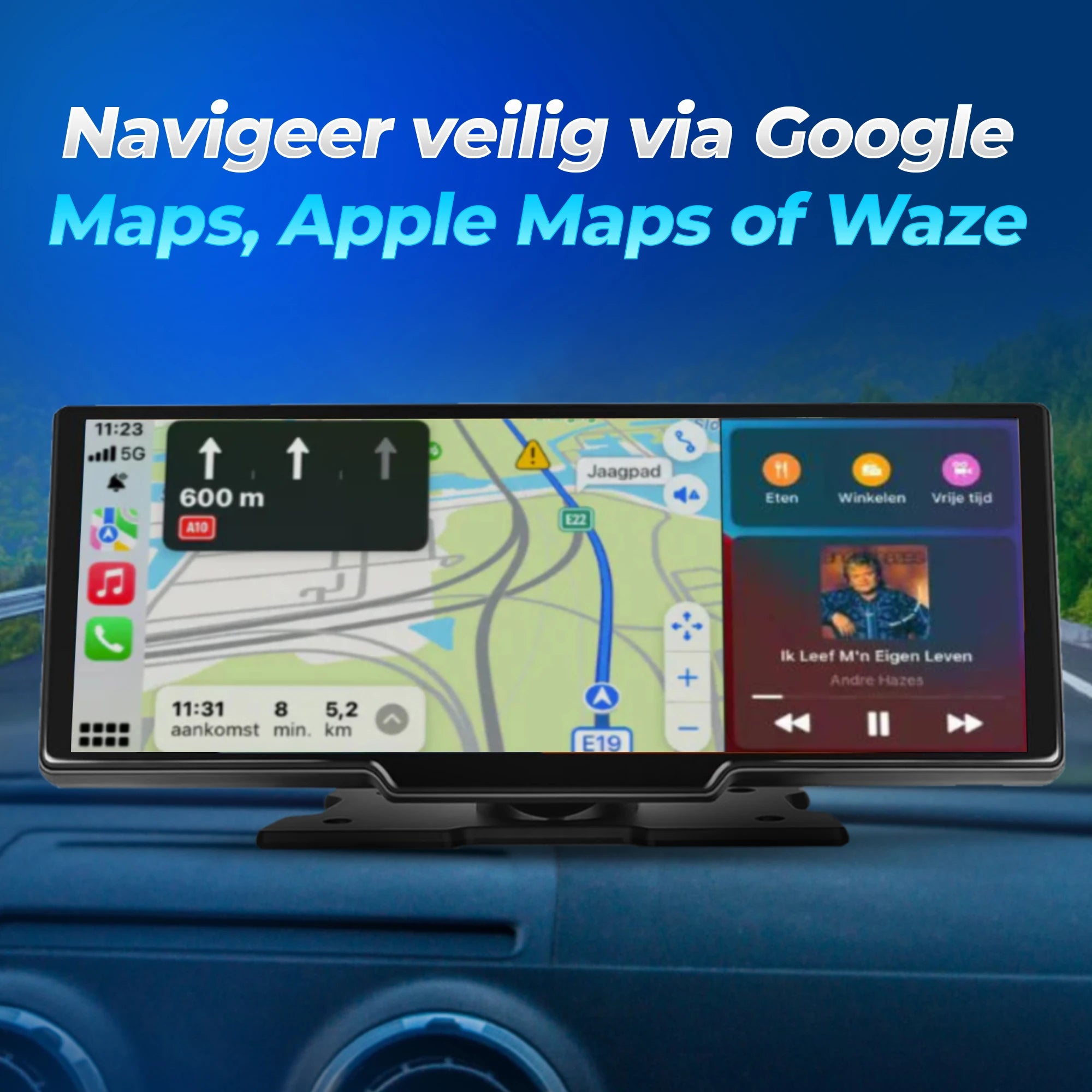Android Auto scherm 9.3 inch met Apple CarPlay – groot en gebruiksvriendelijk navigatiescherm auto
