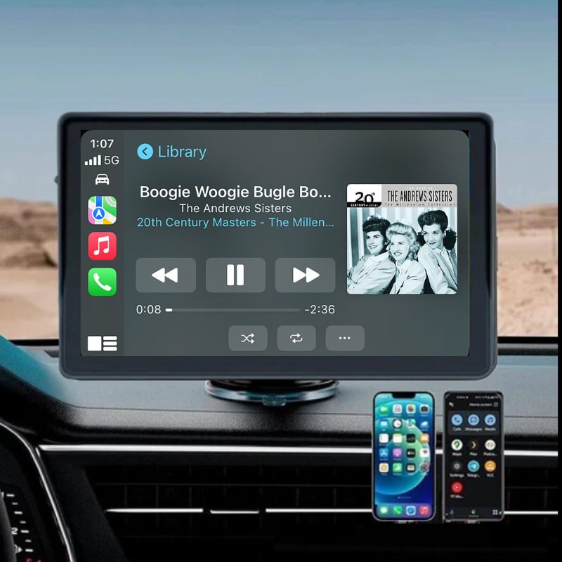 Android Auto en Apple CarPlay scherm voor naadloze bediening van uw smartphone in de auto.
