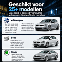 Apple CarPlay radio geschikt voor verschillende Volkswagen, Seat en Skoda modellen