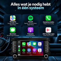 CarPlay autoradio met navigatie, muziek, handsfree bellen en apps