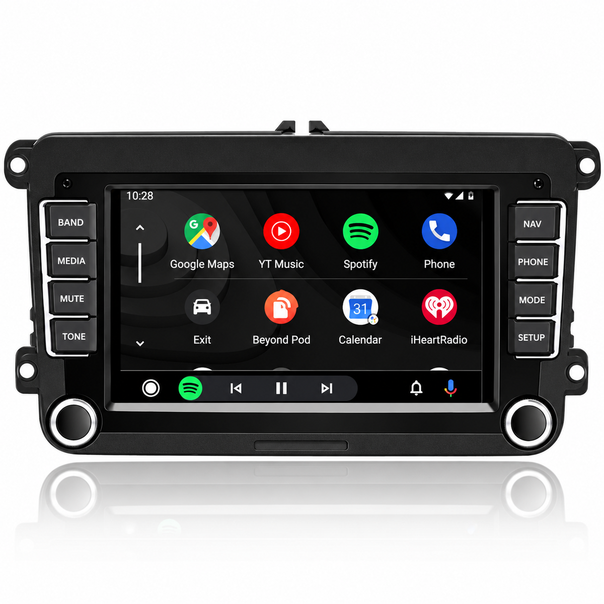 Volkswagen CarPlay autoradio met Android Auto en apps zoals Google Maps en Spotify