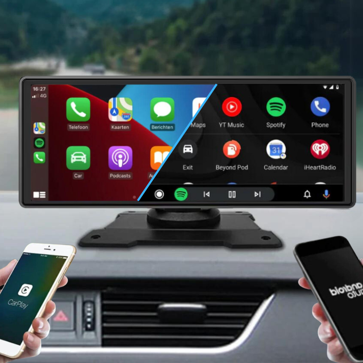 9.3 inch carplay scherm met Apple CarPlay en Android Auto functionaliteit