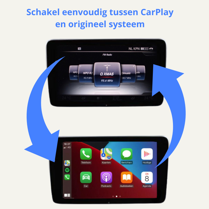 Mercedes CarPlay Box biedt toegang tot Apple CarPlay en Android Auto via het originele scherm