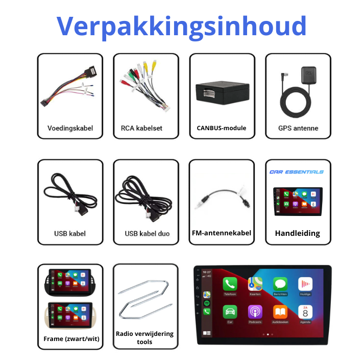 Fiat 500 radio met Apple CarPlay en Android Auto voor een verbeterde rijervaring
