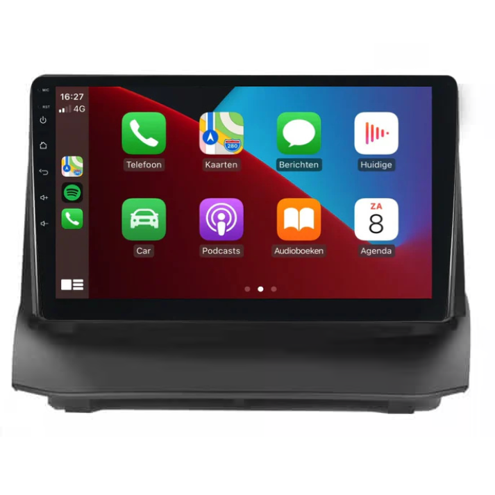 Ford Fiesta radio met Apple CarPlay en Android Auto geïntegreerd in dashboard