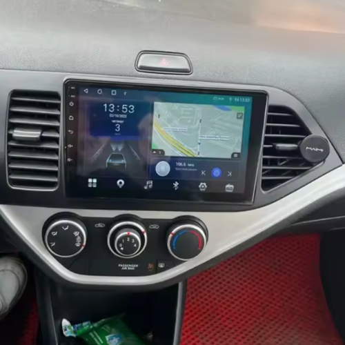 Multimedia autoradio met CarPlay functie voor Kia Picanto met helder display.