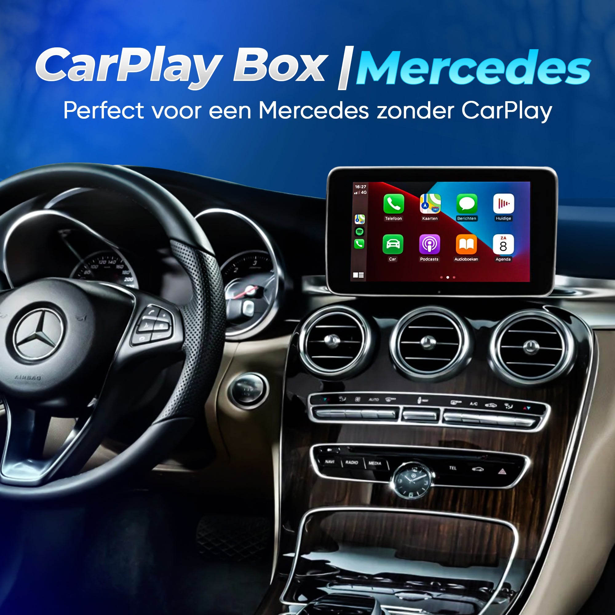 CarPlay Mercedes box voor toegang tot Apple CarPlay en Android Auto via het originele scherm