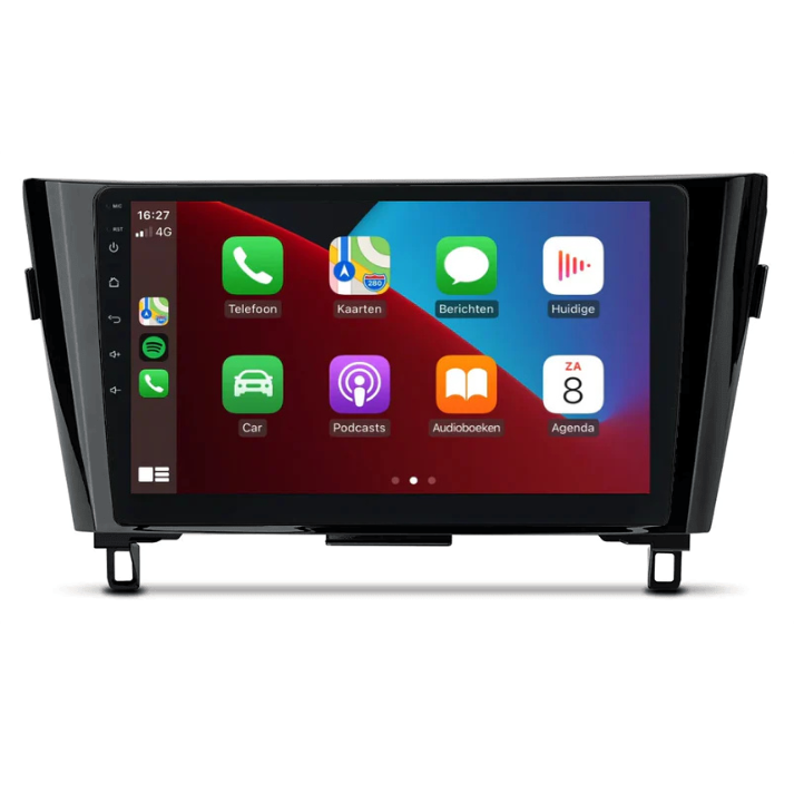 Navigatiescherm met Apple CarPlay in een Nissan Qashqai