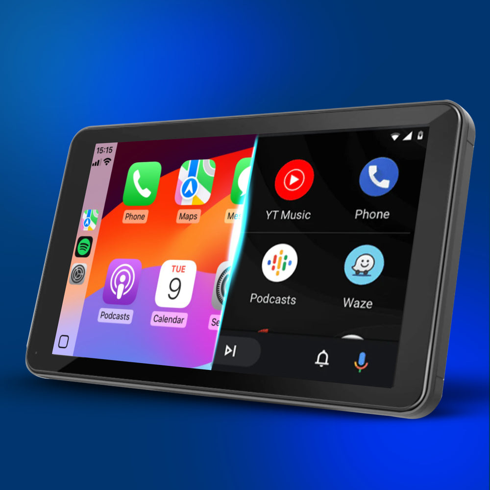 Navigatiescherm auto met Apple CarPlay en Android Auto – plug & play installatie