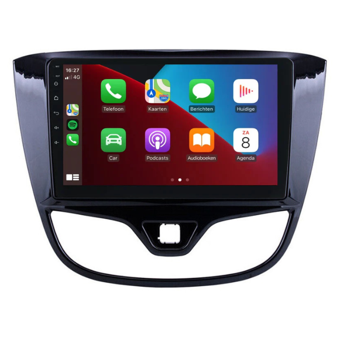 Apple CarPlay radio ingebouwd in Opel Karl 2017-2020 voor navigatie, muziek en handsfree bellen.