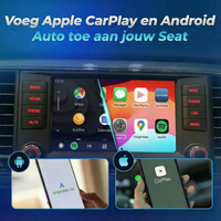 Draadloze CarPlay Box voor Seat met ondersteuning voor Apple CarPlay en Android Auto.
